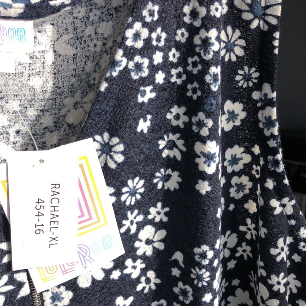 Lularoe floral Rachael zipper tank XL NWT - Picture 5 of 5